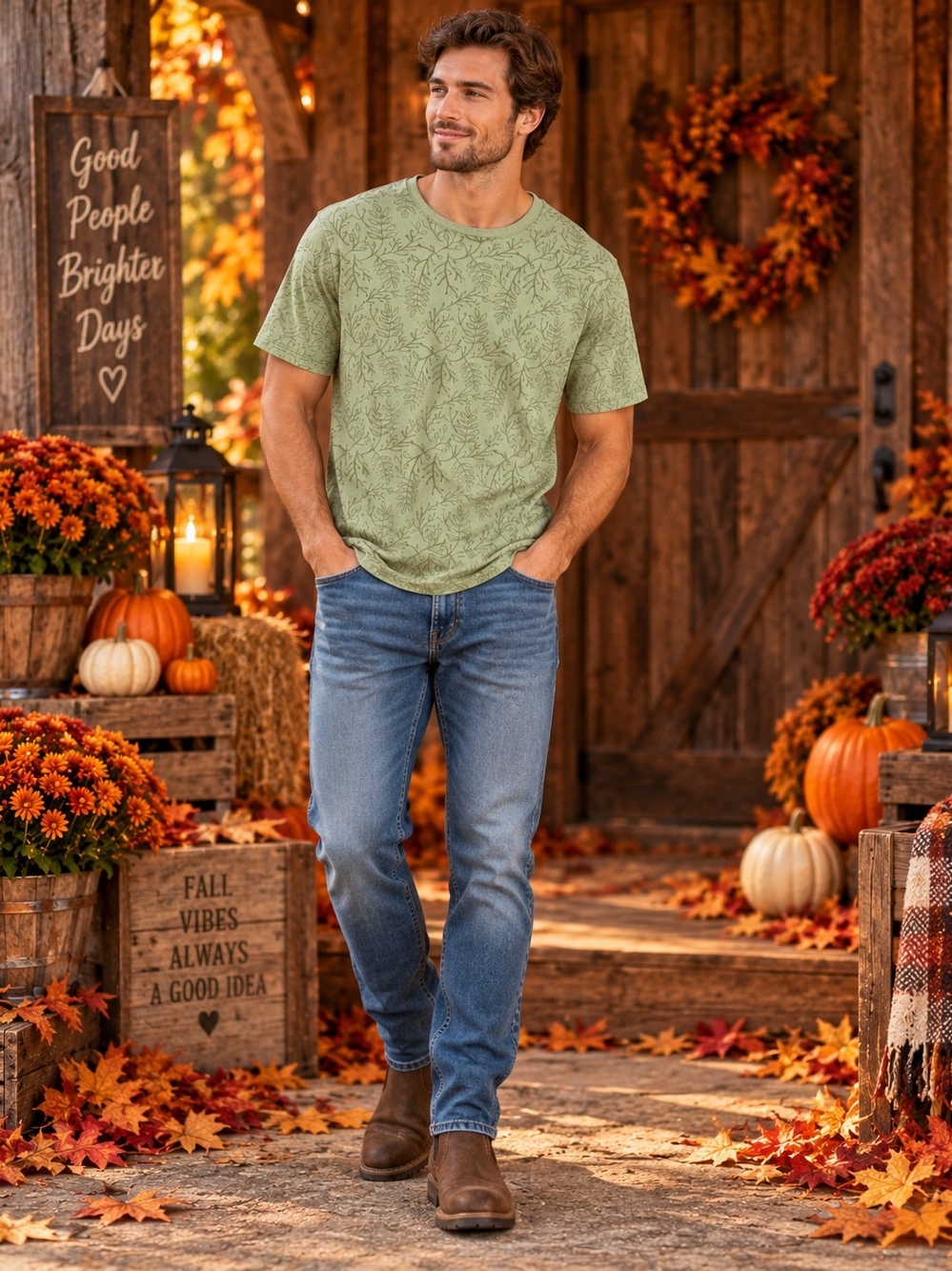 Goodfellow & Co Sage Green Short-Sleeve Tee Size L